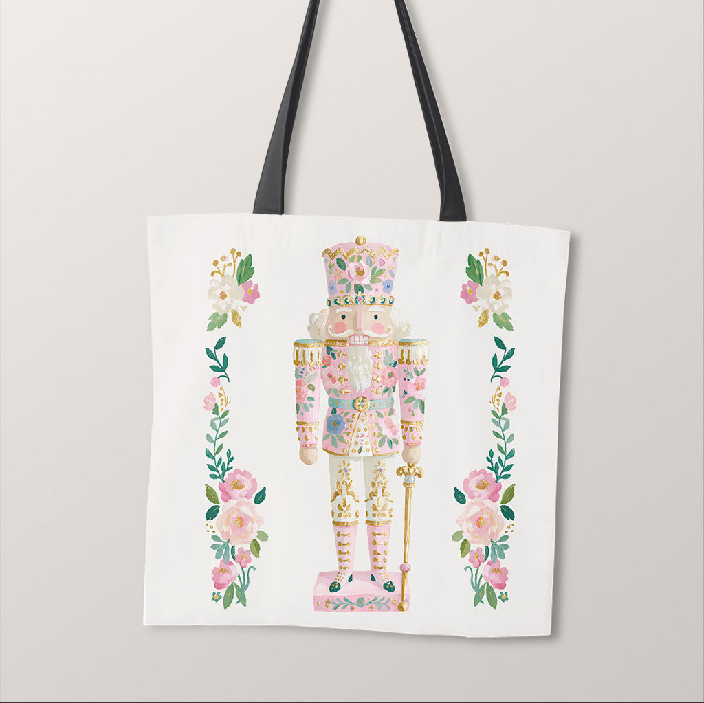 TOTE Pastel Floral Nutcracker Fabric Bag Panel TP-1269