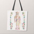 TOTE Pastel Floral Nutcracker Fabric Bag Panel TP-1269