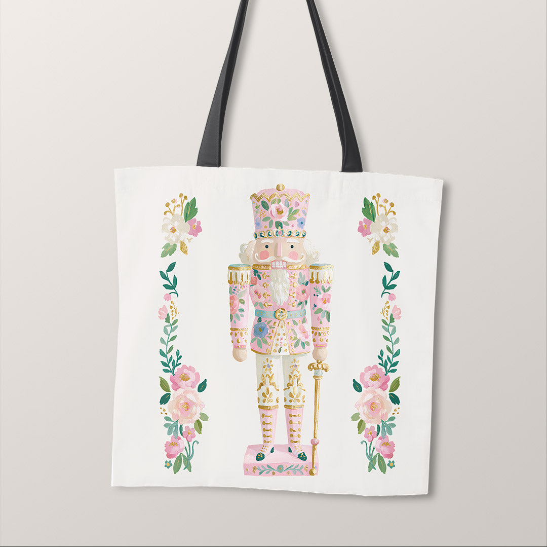 TOTE Pastel Floral Nutcracker Fabric Bag Panel TP-1269