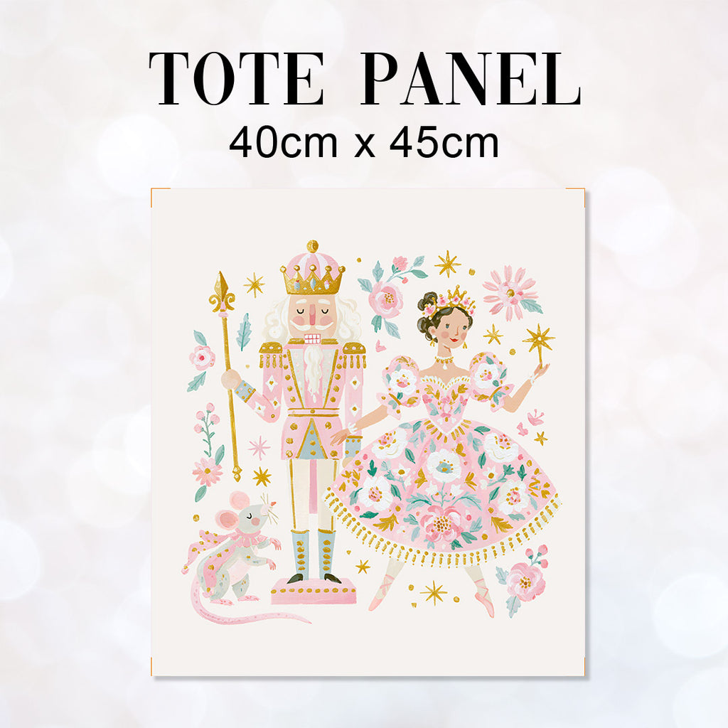 TOTE Pastel Nutcracker and Ballerina Fabric Bag Panel TP-1271