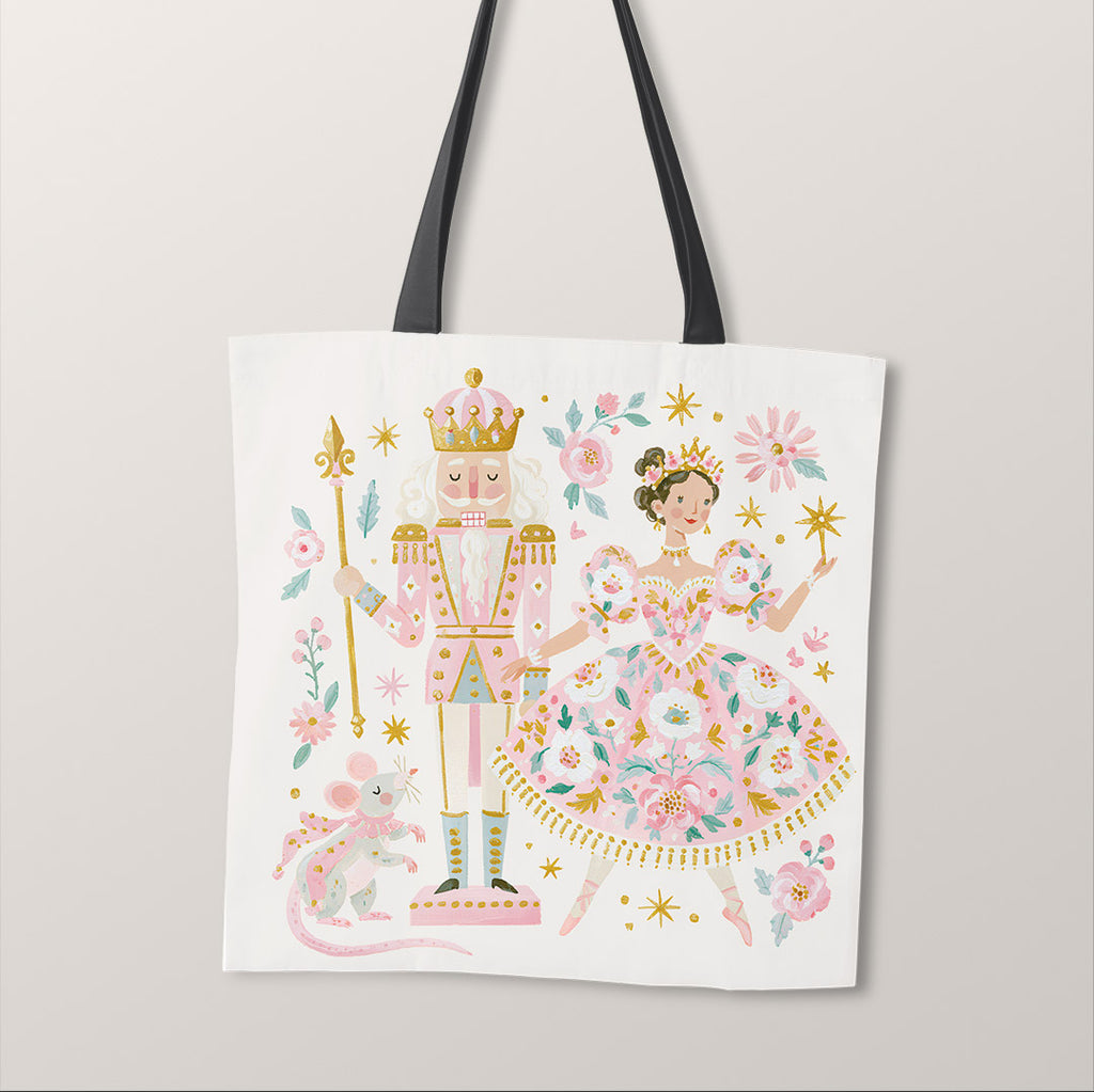 TOTE Pastel Nutcracker and Ballerina Fabric Bag Panel TP-1271