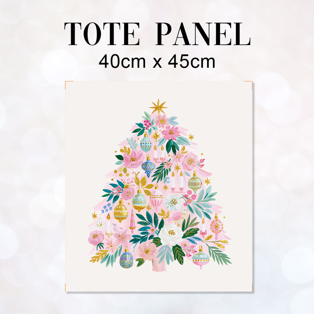 TOTE Pastel Christmas Tree Fabric Bag Panel TP-1272