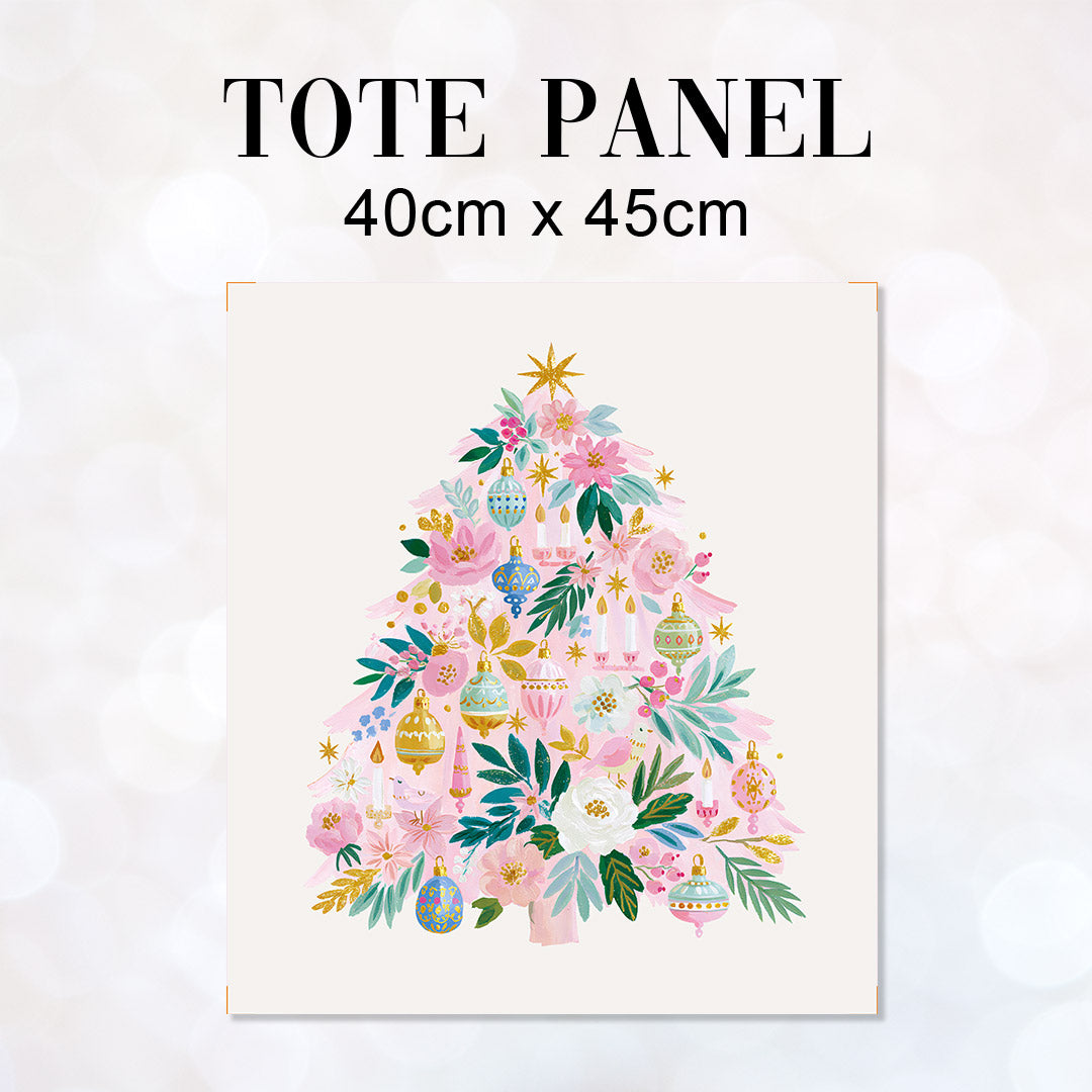 TOTE Pastel Christmas Tree Fabric Bag Panel TP-1272