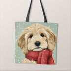 TOTE Winter Cockapoo Fabric Bag Panel TP-1273