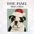 TOTE Winter English Bulldog Fabric Bag Panel TP-1275