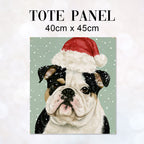 TOTE Winter English Bulldog Fabric Bag Panel TP-1275