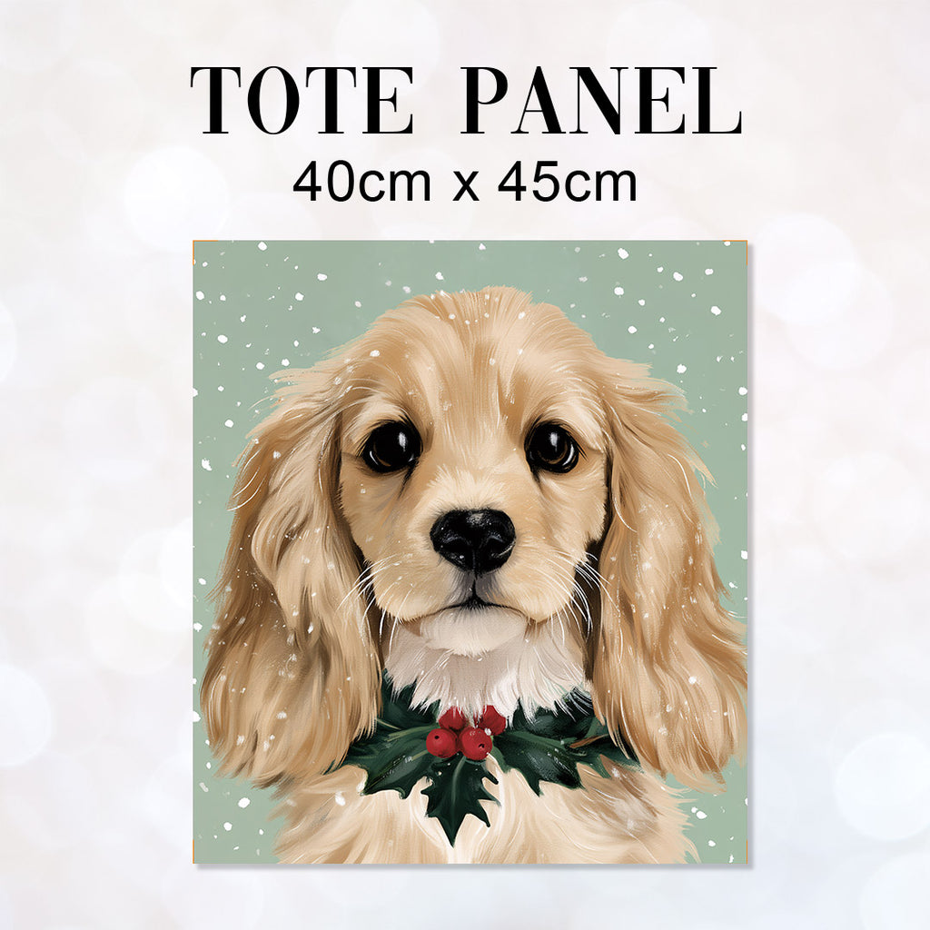 TOTE Winter Tan Spaniel Fabric Bag Panel TP-1276