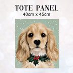TOTE Winter Tan Spaniel Fabric Bag Panel TP-1276