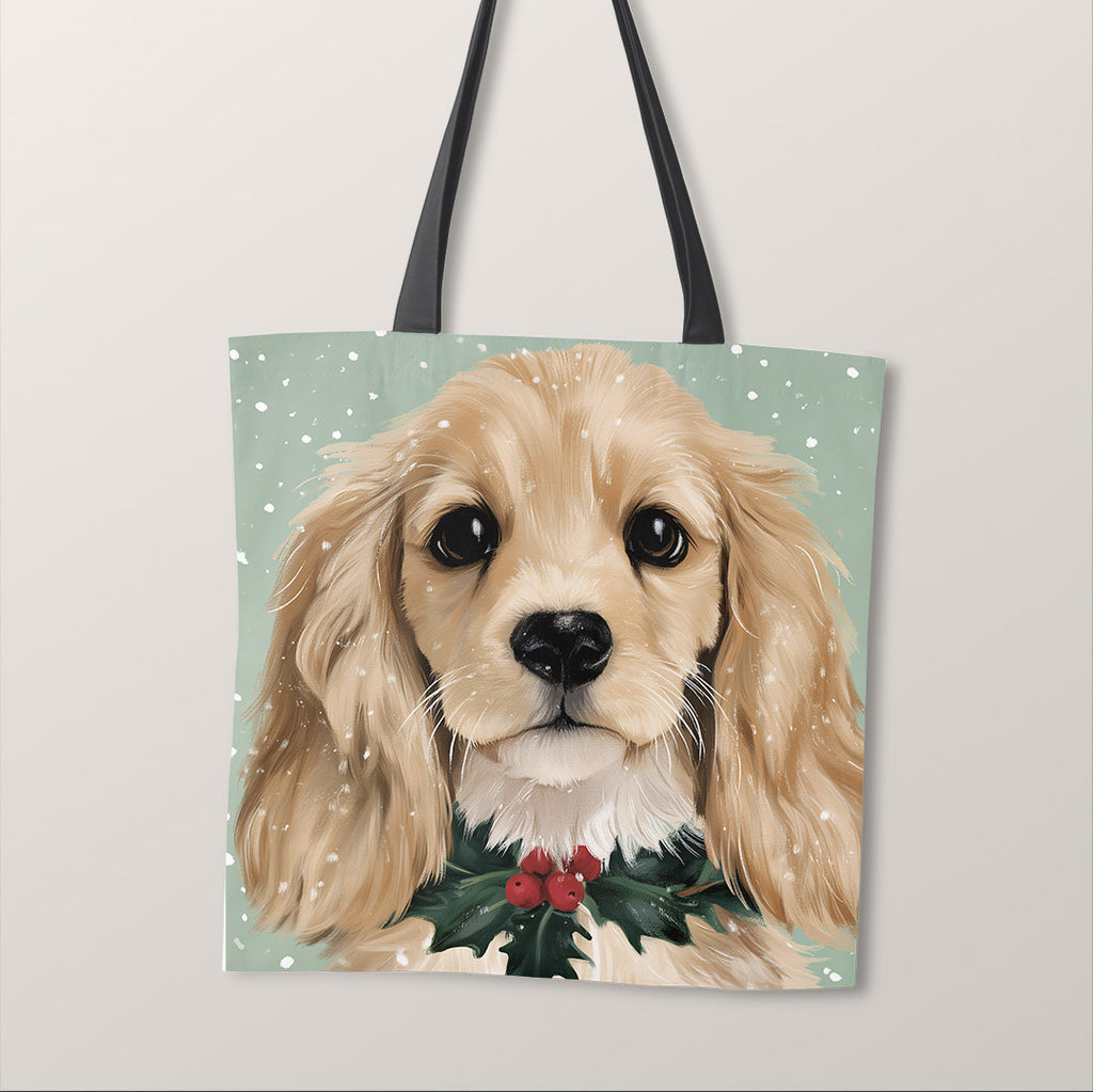 TOTE Winter Tan Spaniel Fabric Bag Panel TP-1276