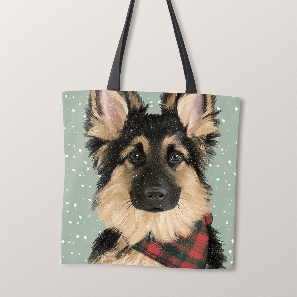 TOTE Winter German Shepherd Fabric Bag Panel TP-1279