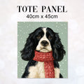 TOTE Winter Spaniel Fabric Bag Panel TP-1280