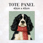 TOTE Winter Spaniel Fabric Bag Panel TP-1280