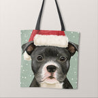 TOTE Winter Staffordshire Bull Terrier Fabric Bag Panel TP-1281