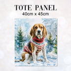 TOTE Winter Beagle Fabric Bag Panel TP-1282