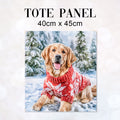 TOTE Winter Golden Retriever Fabric Bag Panel TP-1284