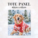 TOTE Winter Golden Retriever Fabric Bag Panel TP-1284