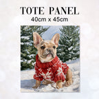 TOTE Winter French Bulldog Fabric Bag Panel TP-1285