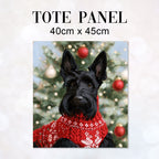 TOTE Christmas Black Scottish Terrier Fabric Bag Panel TP-1286