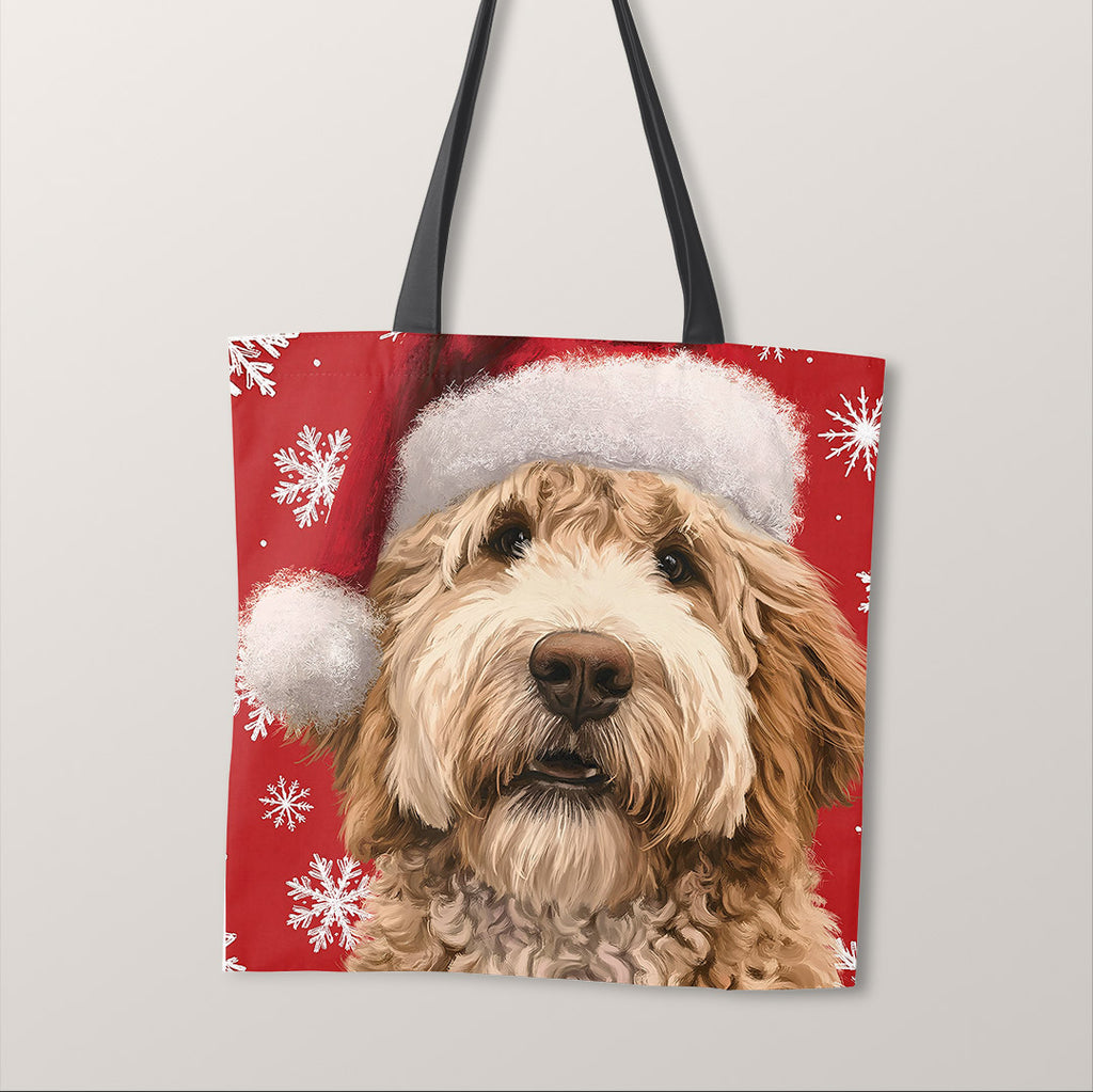 TOTE Christmas Goldendoodle Fabric Bag Panel TP-1288