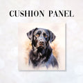 CUSHION Fabric Panel Watercolour Black Labrador CP-2