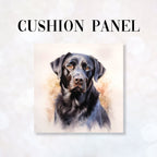 CUSHION Fabric Panel Watercolour Black Labrador CP-2