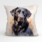 CUSHION Fabric Panel Watercolour Black Labrador CP-2