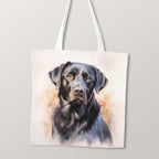 TOTE Watercolour Black Labrador TP-2 Fabric Bag Panel