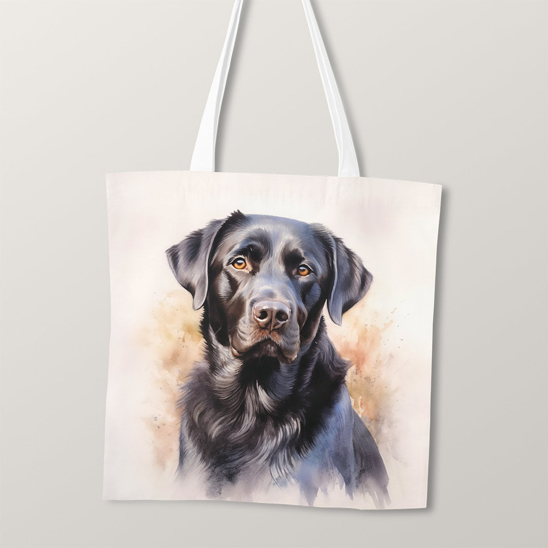 TOTE Watercolour Black Labrador TP-2 Fabric Bag Panel