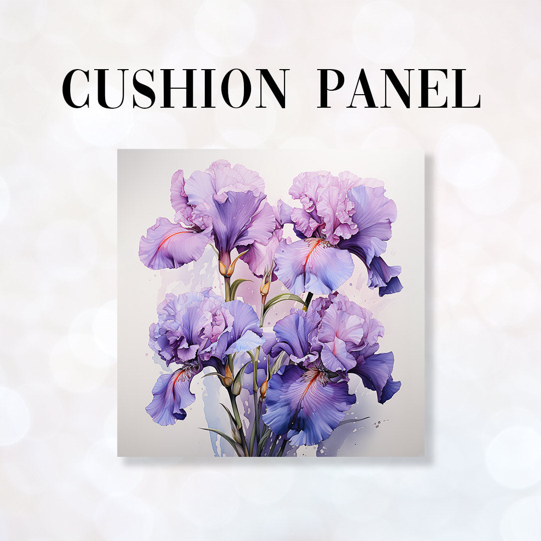CUSHION Fabric Panel Iris Bouquette CP-20