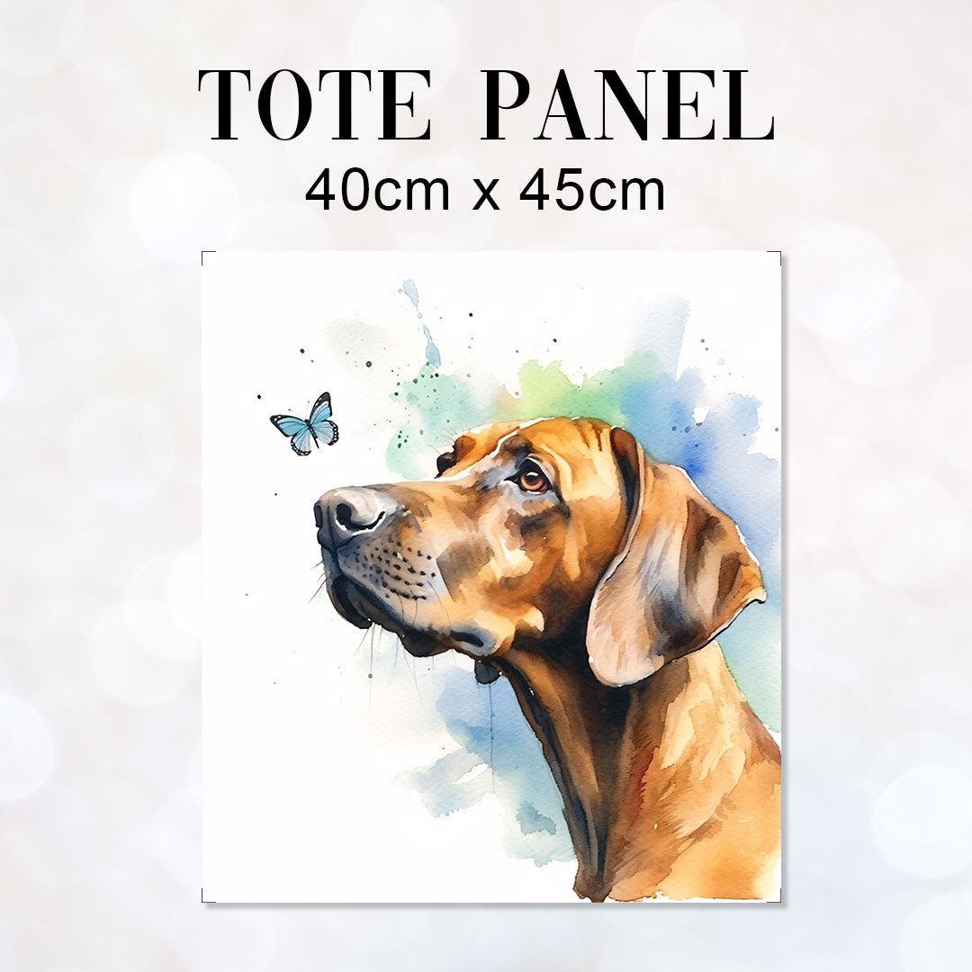 TOTE Hungarian Vizsla and Butterfly Fabric Bag Panel TP-203