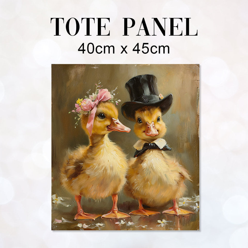 TOTE Mr and Mrs Duck Fabric Bag Panel TP-207