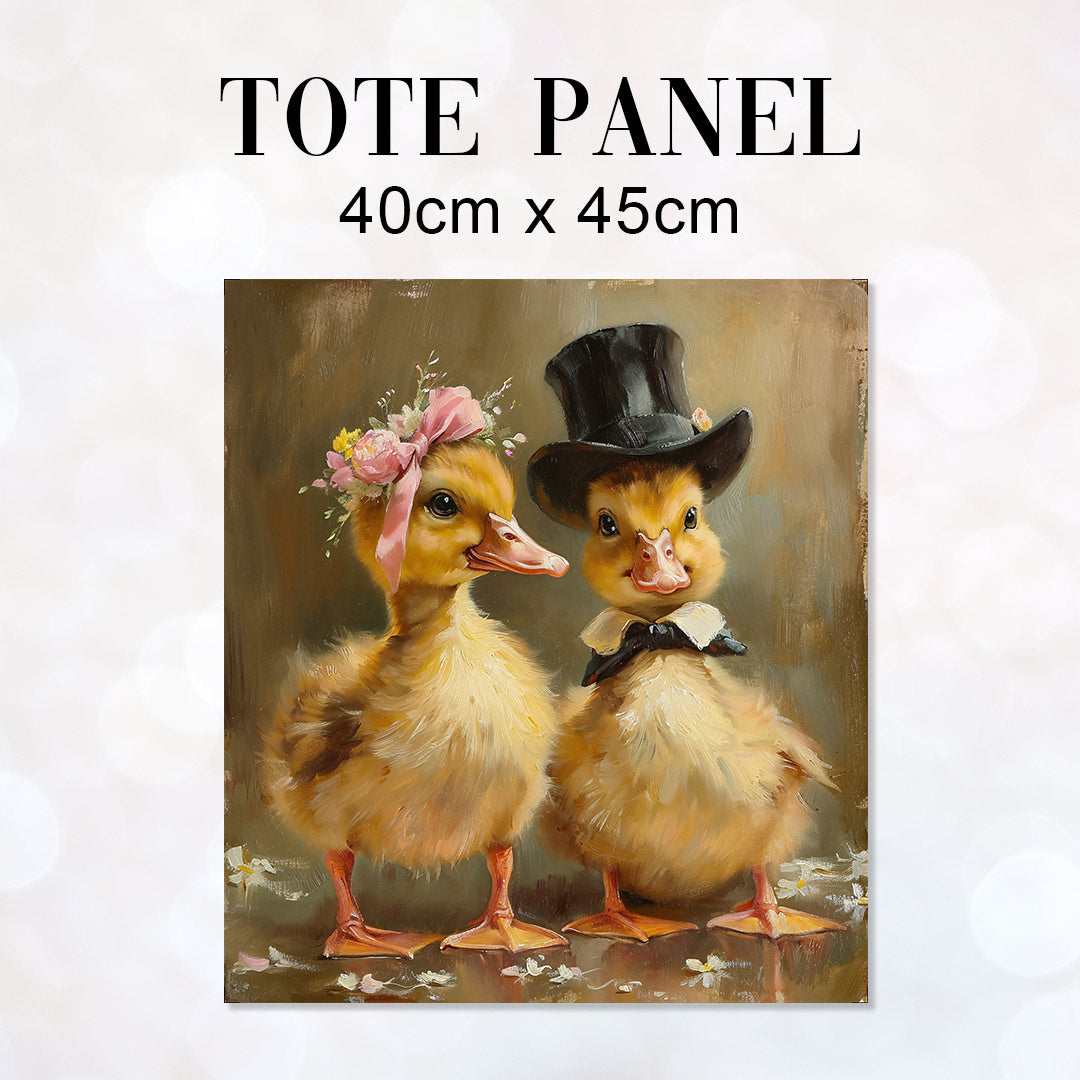 TOTE Mr and Mrs Duck Fabric Bag Panel TP-207