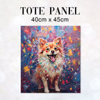 TOTE Pomeranian Dog Splashes Fabric Bag Panel TP-208