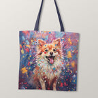TOTE Pomeranian Dog Splashes Fabric Bag Panel TP-208