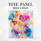 TOTE Fabric Bag Panel Abstract Ink Flowers 7 TP-216
