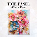 TOTE Fabric Bag Panel Abstract Ink Flowers 8 TP-217