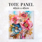 TOTE Fabric Bag Panel Abstract Ink Flowers 8 TP-217