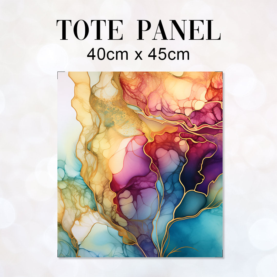 TOTE Fabric Bag Panel Abstract Ink Flowers 10 TP-219