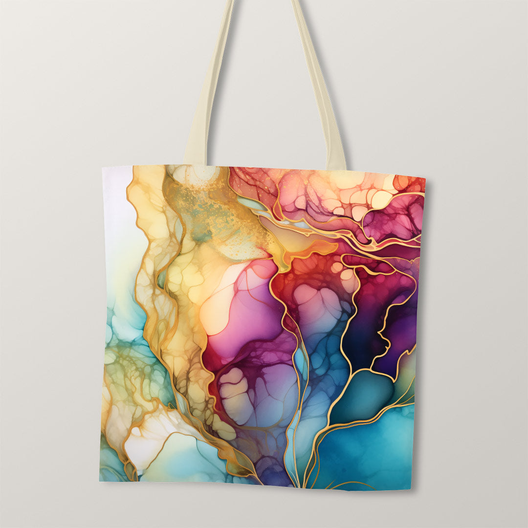 TOTE Fabric Bag Panel Abstract Ink Flowers 10 TP-219