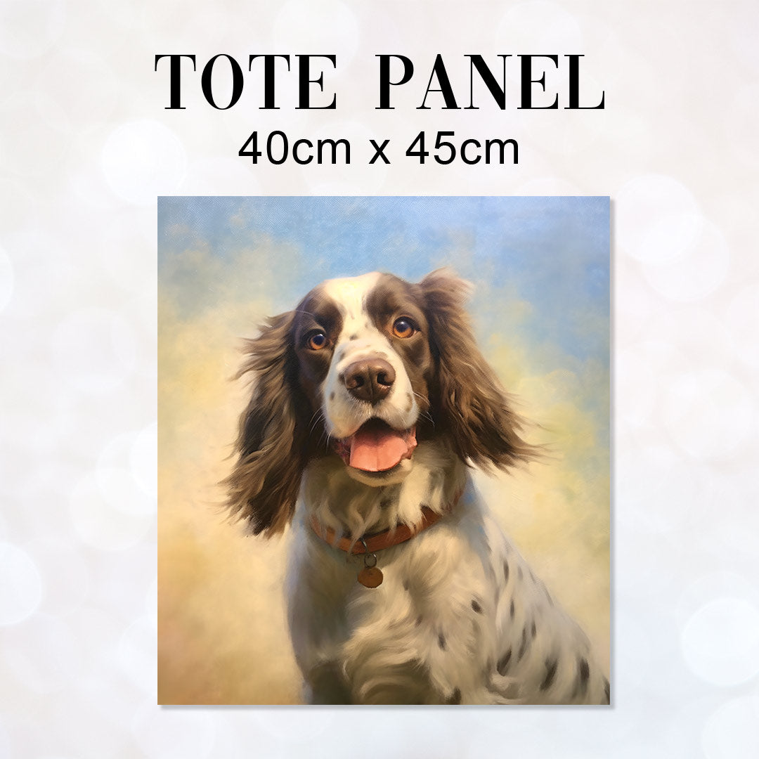 Happy Springer Spaniel Fabric Panel for sewing Tote Bags – Custom ...