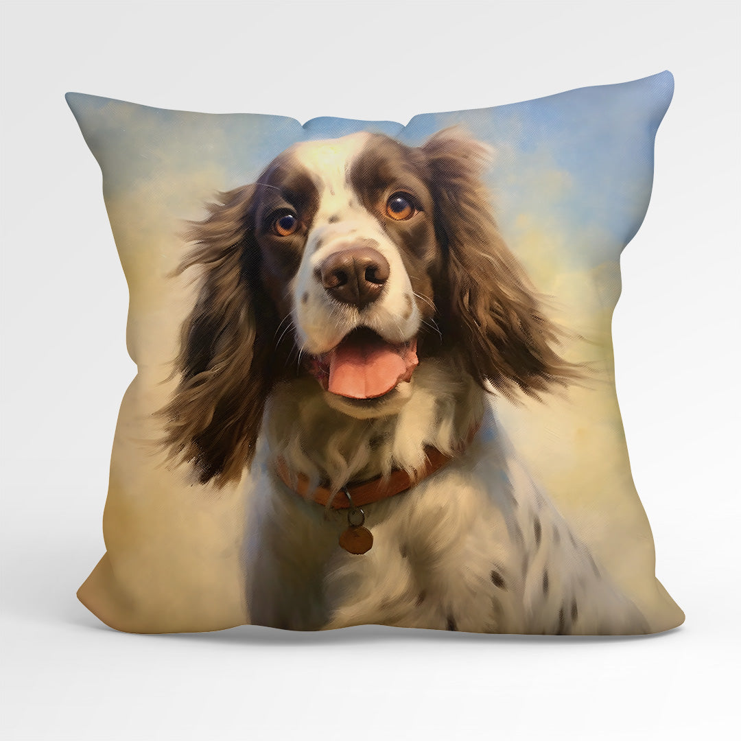 CUSHION Fabric Panel Happy Springer Spaniel CP-22