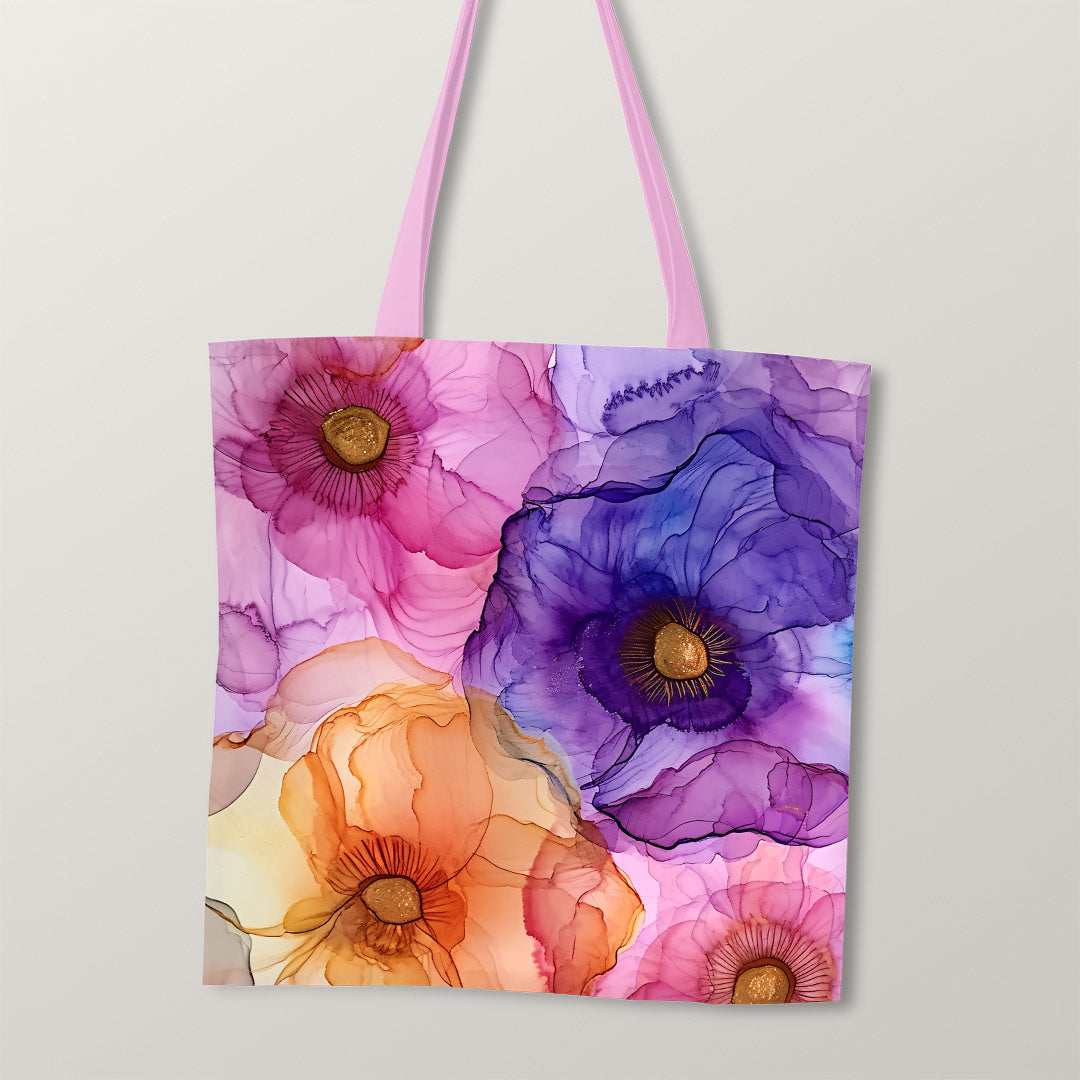 TOTE Fabric Bag Panel Abstract Ink Flowers 11 TP-220
