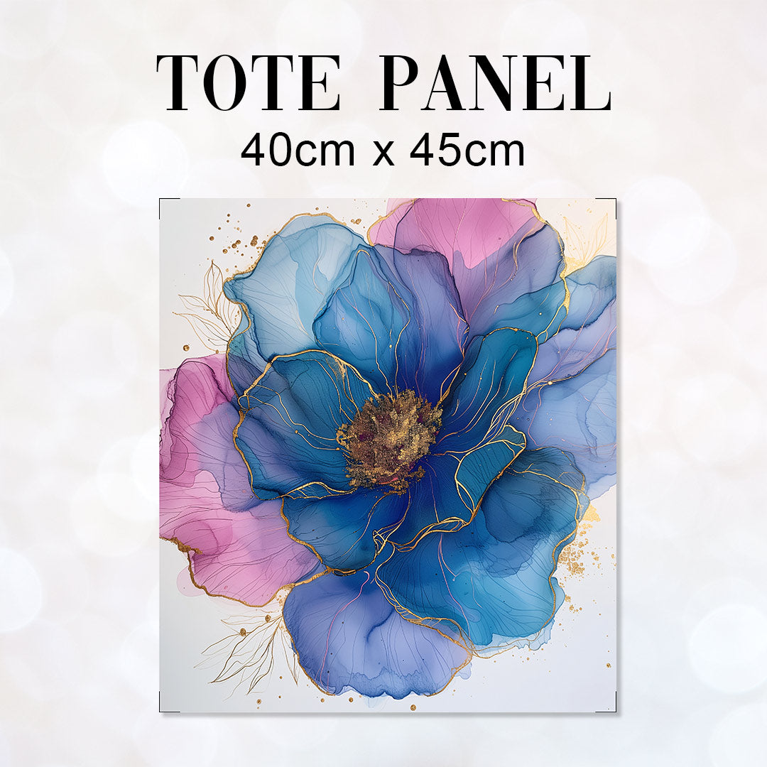 TOTE Fabric Bag Panel Abstract Ink Flower 1 TP-221