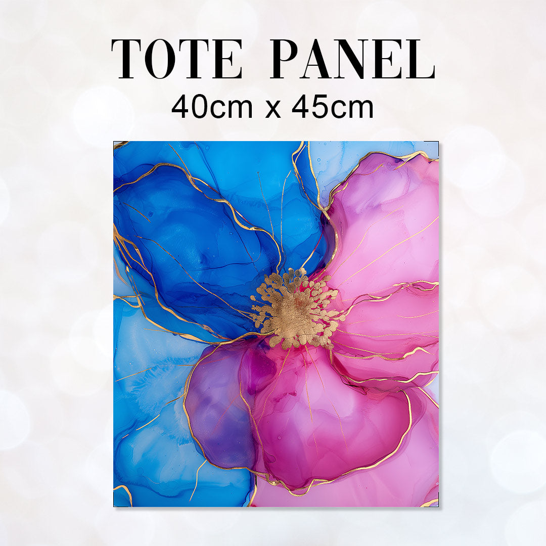 TOTE Fabric Bag Panel Abstract Ink Flower 2 TP-222