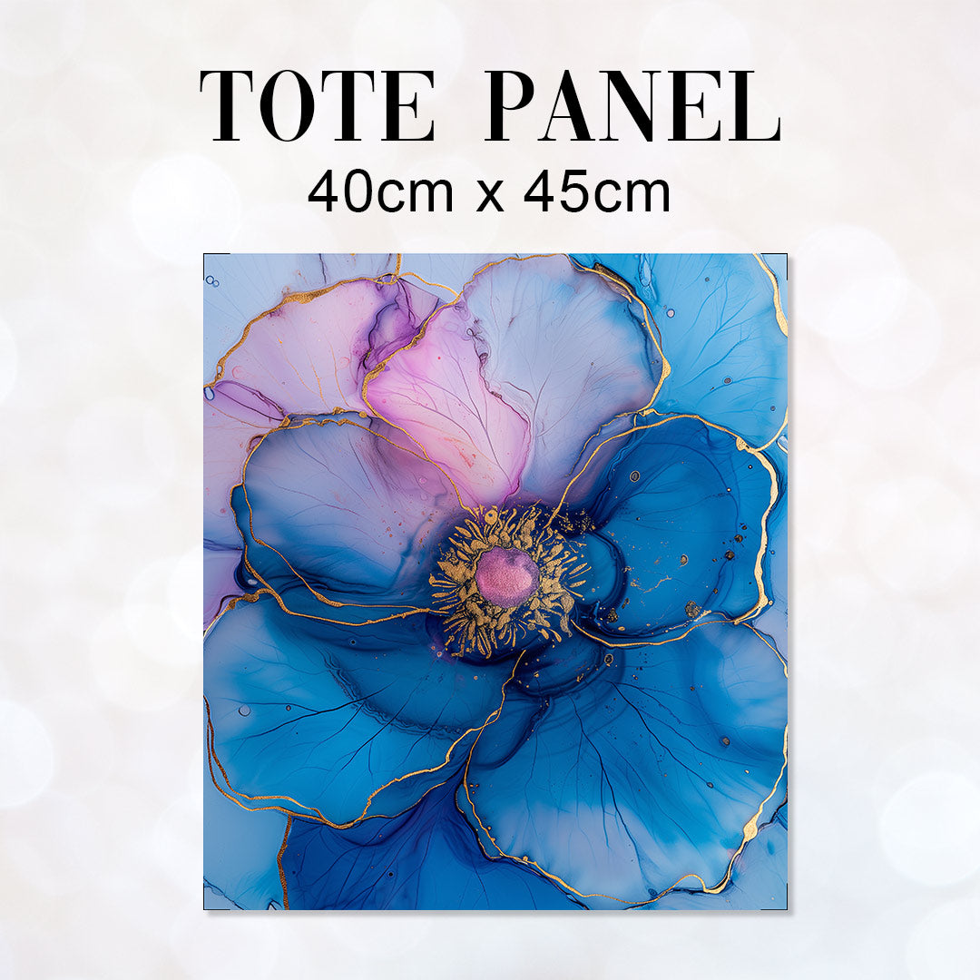 TOTE Fabric Bag Panel Abstract Ink Flower 3 TP-223