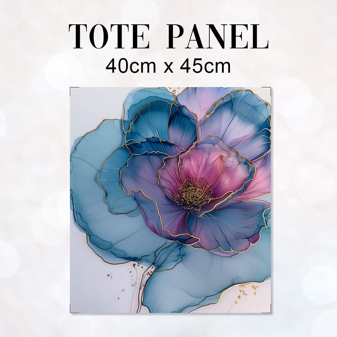 TOTE Fabric Bag Panel Abstract Ink Flower 4 TP-224