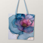 TOTE Fabric Bag Panel Abstract Ink Flower 4 TP-224