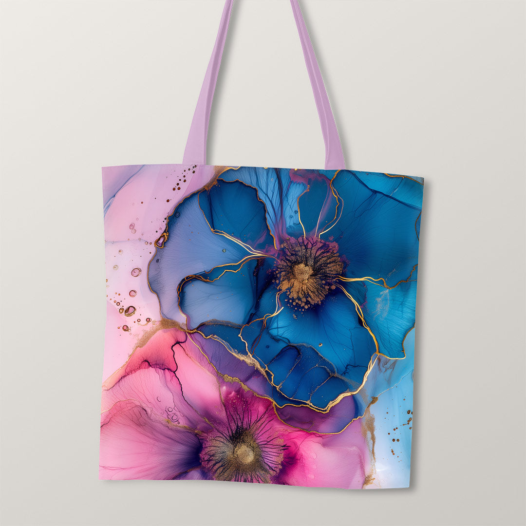 TOTE Fabric Bag Panel Abstract Ink Flowers 5 TP-225