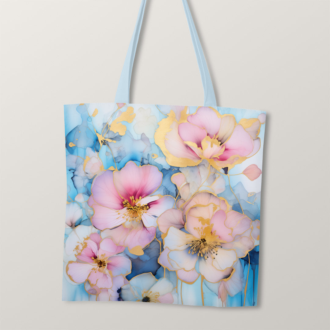 TOTE Fabric Bag Panel Abstract Ink Flowers 6 TP-226
