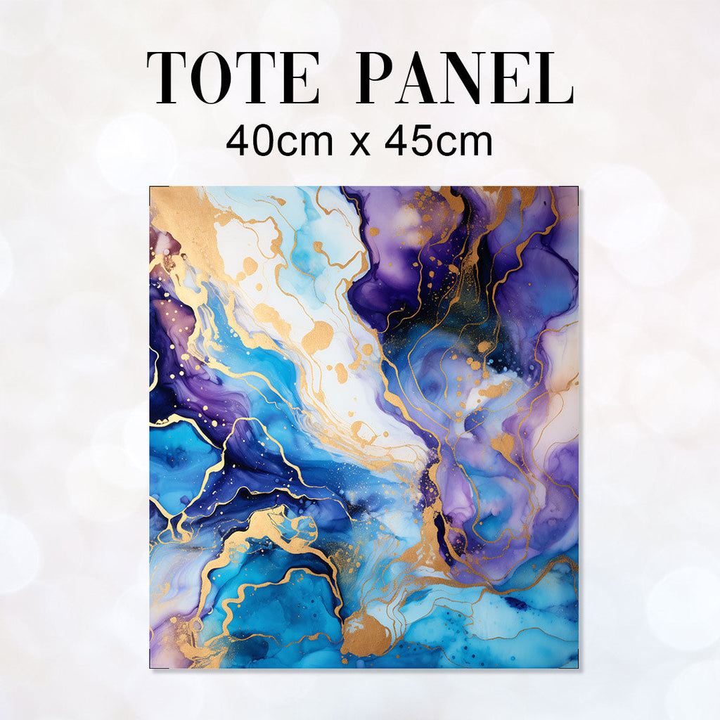 TOTE Fabric Bag Panel Ink Abstract Blue TP-227